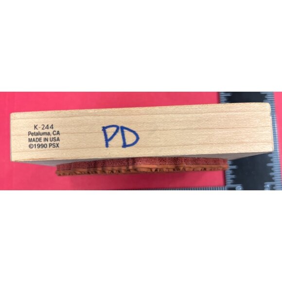 Heart-Shaped Floral Wood Mounted Rubber Stamp By PSX 1990 K-244 - Picture 3 of 4